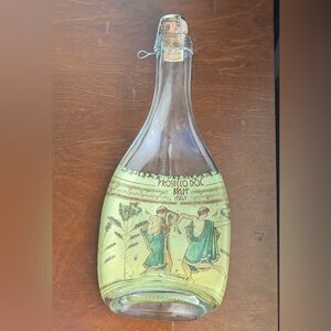 Prosecco Bottle with Artistic Label Flattened/Melted Serving Tray With Cork